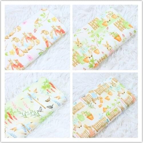 45*110cm Bunny Cotton Fabirc Twill Quilting Fabric High Quality Breathable Cotton Sewing Material For Baby & Child By Meters