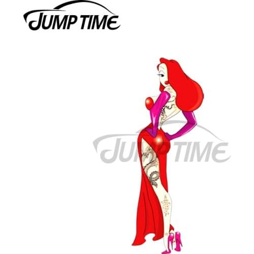 Jump Time 13 x 6cm For Jessica Rabbit Tattooed Car Stickers Vinyl Material Decal Graphics Waterproof Windshield Trunk Decoration