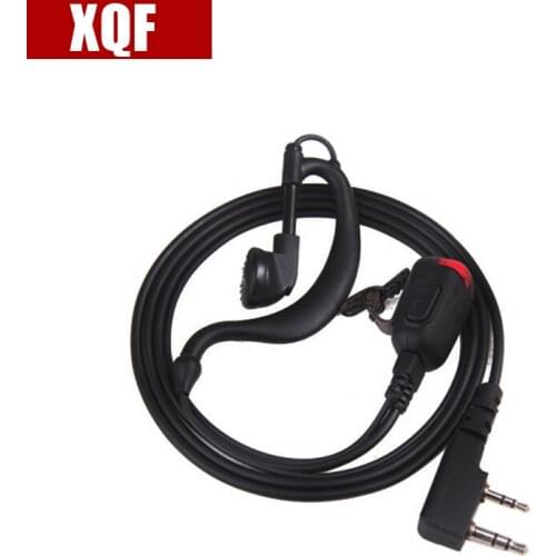 XQF 2 Pin with Lamp Earhook Earpiece Black for KENWOOD TK3207 BAOFENG UV5R TYT WOUXUN PUXING Walkie Talkie Series