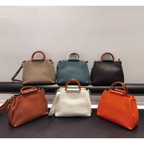 Real Cow Leather Tote Bag Purse and Handbags Womens Genuine Leather Bag Ladies Shoulder Hand Bags for Women Beige White Brown