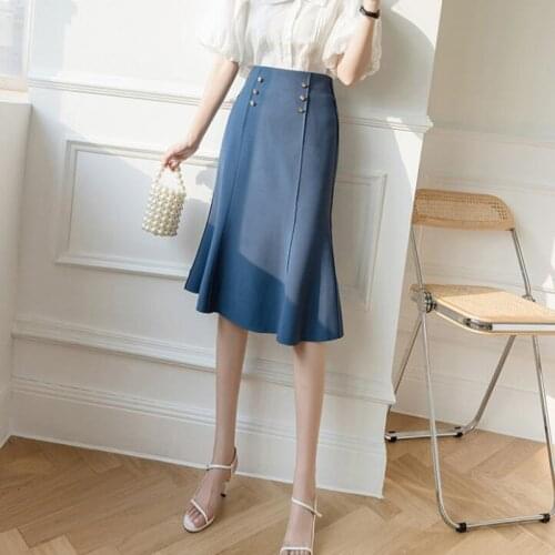 Hot Sell New Arrival Solid High Waist Knee-Length Short Skirt Womens Winter Fashion Pencil Skirts For Girls