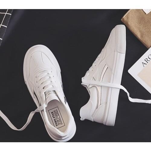 Wild basic small white shoes women 2020 spring and autumn explosion models new flat leather panel shoes casual womens shoes