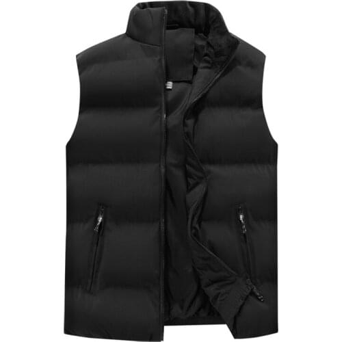 New Mens Vest Mens Loose Warm Jacket Winter Casual Jacket Cotton-Padded Thickening Vest Men Sleeveless Vest