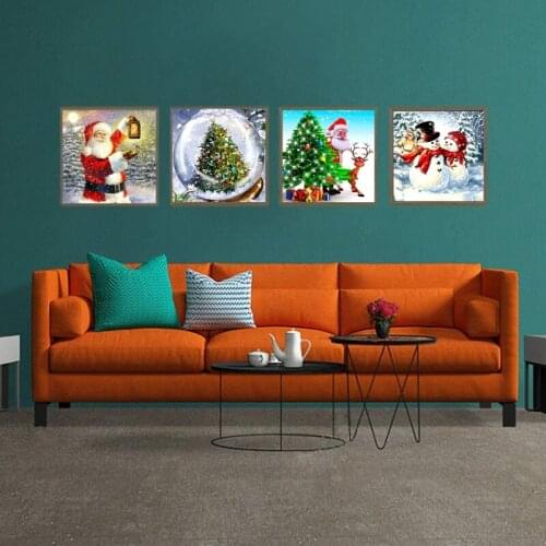 1 Sets Christmas Tree Santa Snowman 5D Full Drill Diamond Painting Embroidery Cross Stitch Kits DIY Rhinestone