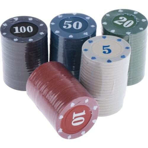 100x Board Game Poker Chips Casino Game Recreation Money Chips Set