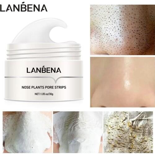 LANBENA 2pcs Plants Pore Strips Blackhead Remover Nose Masks Black Mask Peeling Acne Black Deep Cleansing Point Noir Skin Care