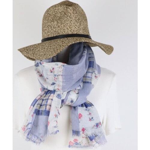 2020 Women Floral Pattern Plaid Pattern Cotton Scarf 10pcs/lot