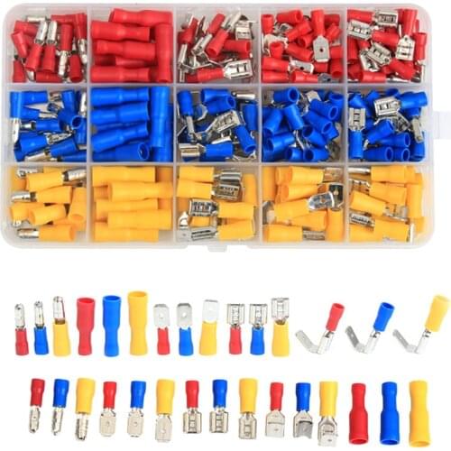 236PCS Assorted Spade Bullet Piggyback Crimp Terminals Kit Insulated Electrical Wire Cable Connectors AWG22-10/0.5-6.0mm2