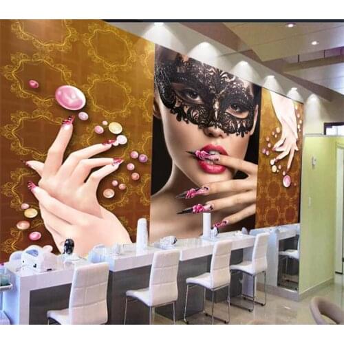 Beibehang papel de parede Custom wallpaper 3d beauty salon Manicure pavilion cool beauty tooling backdrop wall paper 3d mural