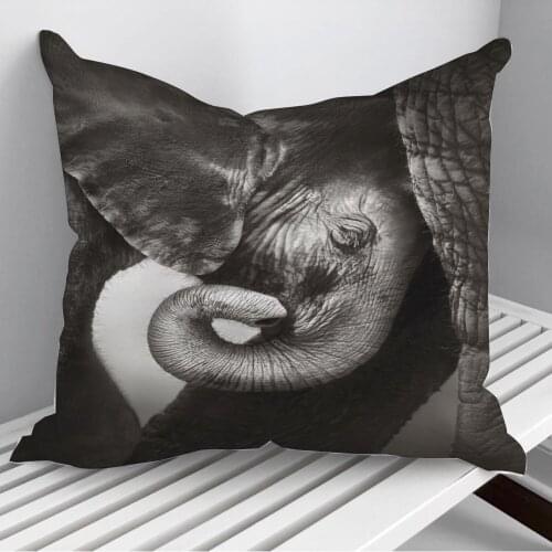 African Elephant Calf Throw Pillows Cushion Cover On Sofa Home Decor 45*45cm 40*40cm Gift Pillowcase Cojines Dropshipping