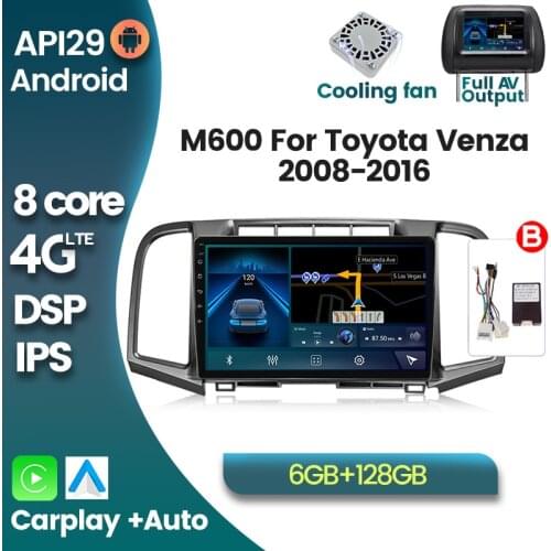 HD 4G LTE 6G+128G Android 10 Car Stereo for Toyota Venza 2008-2015 Car Radio Multimedia Video Player GPS Navi 2 DIN No Dvd