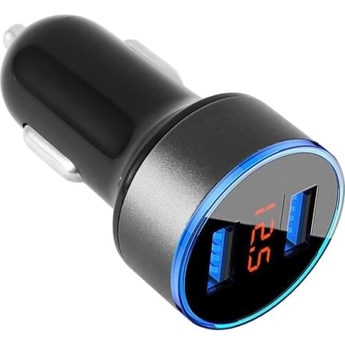 Car Charger 5V 3.1A With LED Display Universal Dual Usb for SKODA octavia a5 a6 a7 2 3 rs fabia yeti superb 3u rapid felicia