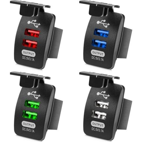 Car Charger Waterproof Dual USB Ports For Fiat Punto 500 Stilo Bravo Grande Punto Palio Panda Linea Uno Marea Evo