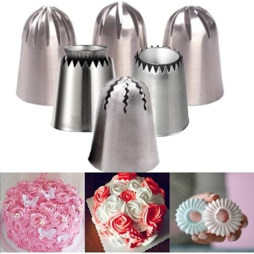 Large Rose Flower Iciping Piping Nozzles Sultan Tube Russian Pastry Nozzles Donut Cake Decorating Tips Confectionery Baking Tool