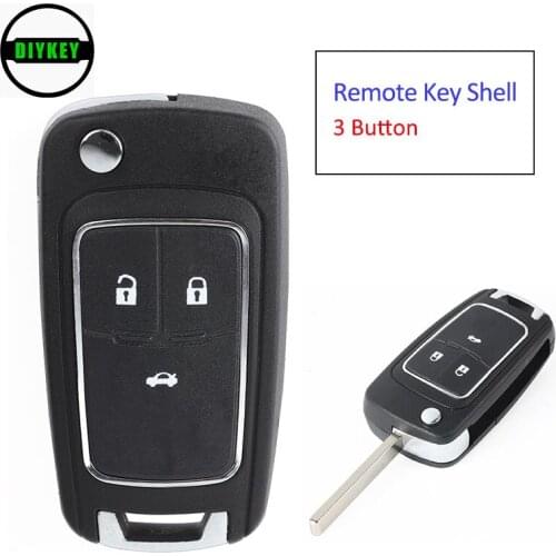 DIYKEY Folding Remote Key Case 3 Button for OPEL VAUXHALL Insignia Astra for J Zafira B Meriva