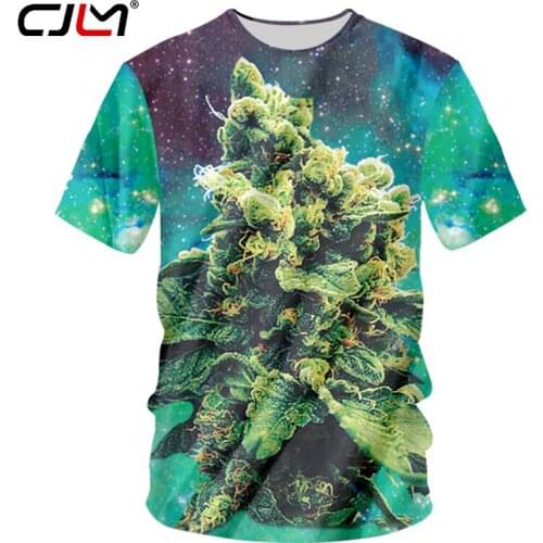 CJLM Galaxy Space T-shirts Mens Fashion Cool Print Alien Plants 3d Tshirt Male Casual Hip Hop Short Sleeve Shirts Unisex Tees