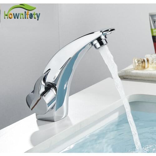 Deck Mount Chrome Nicke Basin Sink Faucet Hot Cold Mixer Crane Tap Single Hole Soft Water Bathroom Mixers