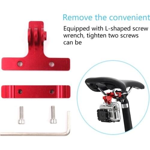 Camera Bike Saddle Mount,Bicycle Seat Rail Mount Clamp Aluminum Tripod Holder Bracket Adapter Compatible with Hero/SJCAM/Yi 4K