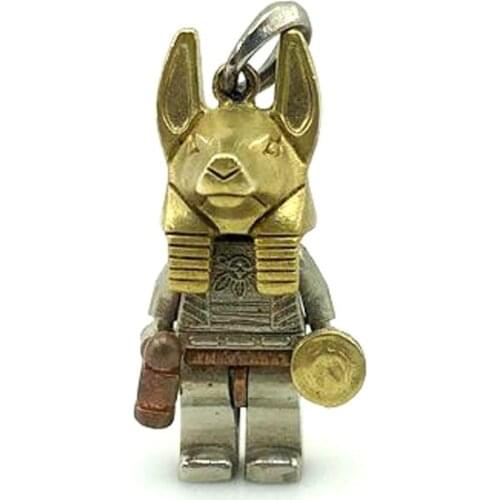 EDC Brass Key Ring Anubis Skull Keychain Outdoor Tool Accessories DIY Pendant