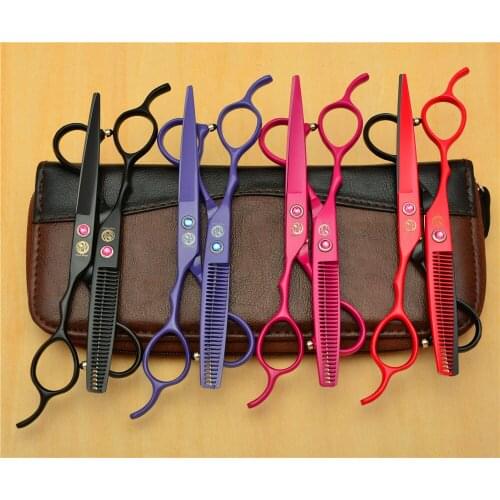 Left Hand 2Pcs/1 Pair 8001# 6'' Hairdressing Scissors JP 440C Cutting Scissors Thinning Shears Professional Human Hair Scissors