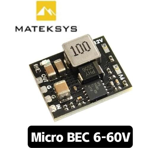 Mateksys MICRO BEC 6-60V TO 5V/9V/12V-ADJ Wide 6V to 60V Operating Input Range for FPV RC Racing Drone