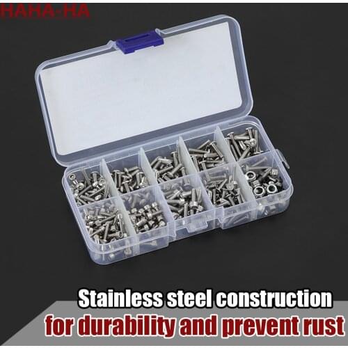 300pcs M2.5 M3 M4 Metal Screws Nuts Box for 1/16 RC Monster Trucks Traxxas Summit E-Revo