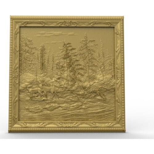 Deer 3D model relief STL model for CNC Router carving engraving artcam type3 aspire M374