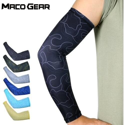 Men Cycling Cuffs Arm Warmers Sun UV Protection Arm Compression Sleeves Volleyball Basketball Running Bicycle Sports Sleeve