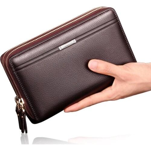 Man Wallet Leather Money Passport Bag large Capacity Thin Coin Purse Coin Card Holder Fashion Male Long Handbag High Quality 142