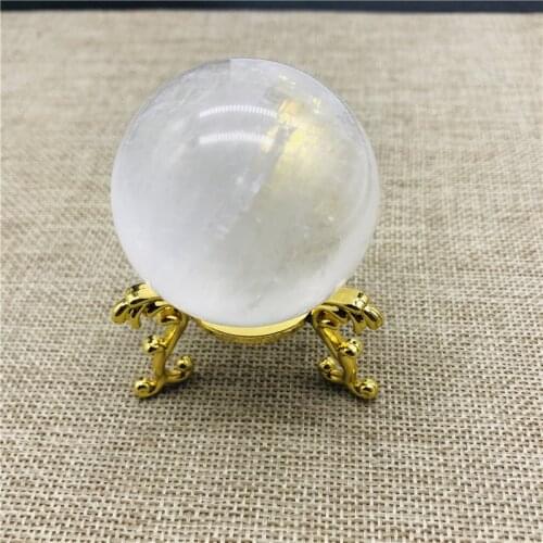 Natural Clear White Crystal Quartz Sphere Ball Specimen Collection Healing + bracket