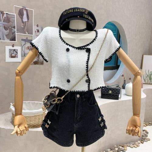 New Womens Clothing 2021 Summer Sweet Beaded lotus leaf collar sleeveless top Doll shirt