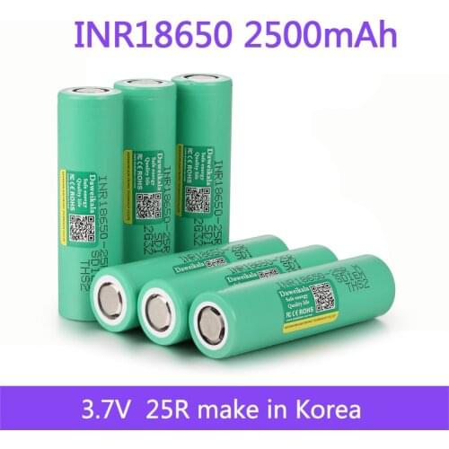 New 18650 battery Rechargeable battery INR18650 25R 20A discharge Li-ion Batteries 15A cell battery screwdriver flashlight