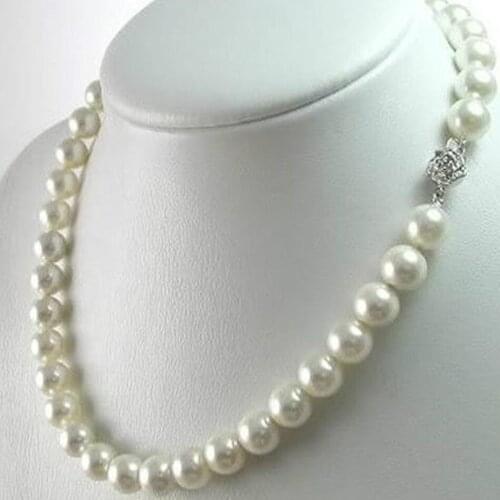 New fashion style charming 8-9mm natural white freshwater cultured pearl necklace round beads high grade women jewelry 18''BV133