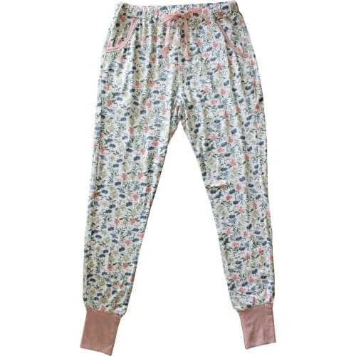 Pajamas Women Light Soft Pants Sleep Summer Spring Soft Flowers Home Lounge Chic Style Fashion Girls