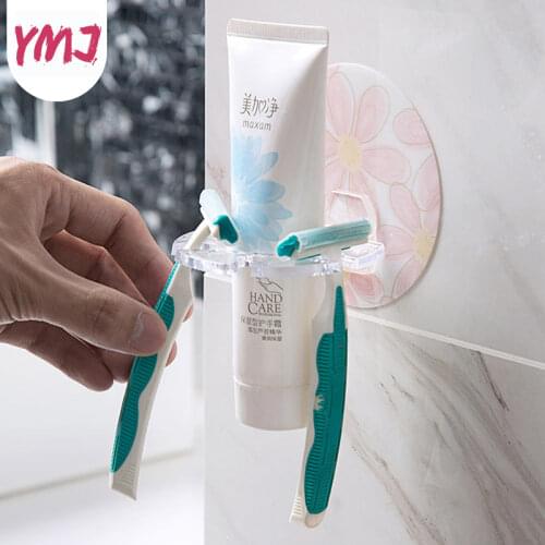 Bathroom Accessories Plastic Toothbrush Holder Toothpaste Storage Rack Organizer Shaver Tooth Brush Stand Dispenser BathroomTool