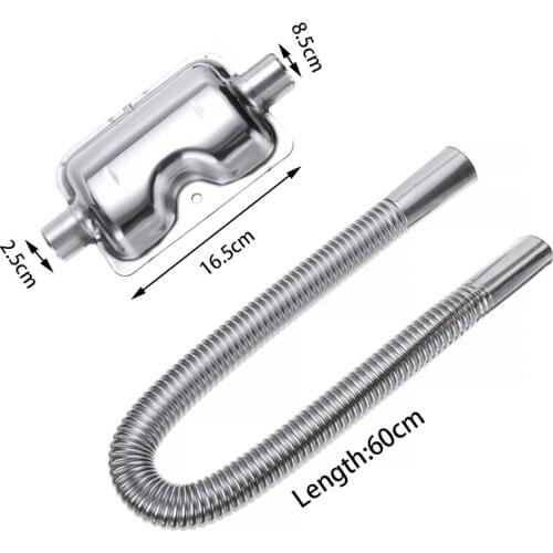 Durable 60cm Stainless Steel Car Exhaust Pipe Gas Vent Hose Diesel Heater Exhaust Muffler Pipe For Webasto Eberspacher Heater