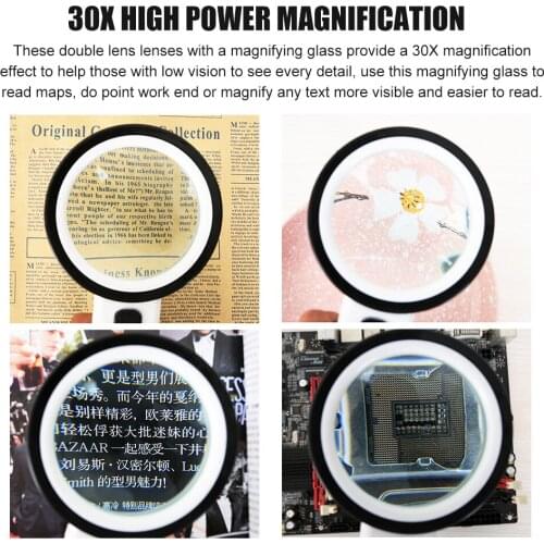Handheld Magnifying Glass with Light for Seniors Reading Inspection Coins