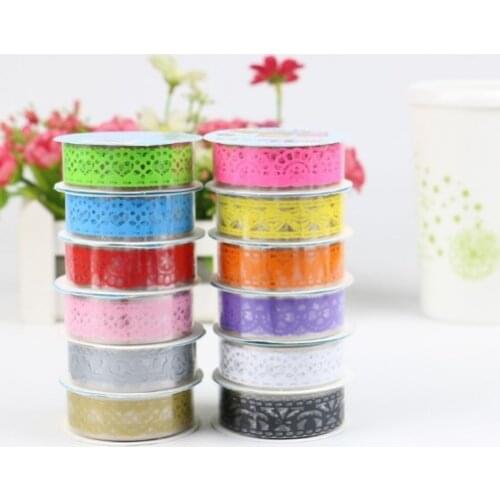 Shopify Dropshipping Lace Sticky Paper SELF Adhesive Washi Tape Sticker Scrapbooking Decorative Glossy Tape DIY Gifts for Kids