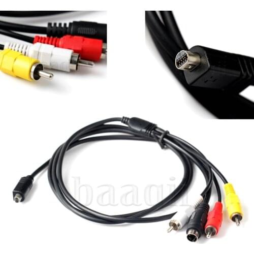 AV Mini to RCA Pin Plug 2 Audio 1 Video S-Video Cable RCA Lead replacement Fit for Sony VMC-15FS Handycam DCR-HC30 DCR-HC36