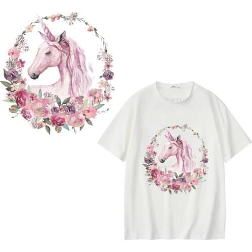 Cute Unicorn Thermal Iron On Transfers On Clothes Heat Transfer Vinyl Animals Stickers Thermal Patches For Clothing DIY