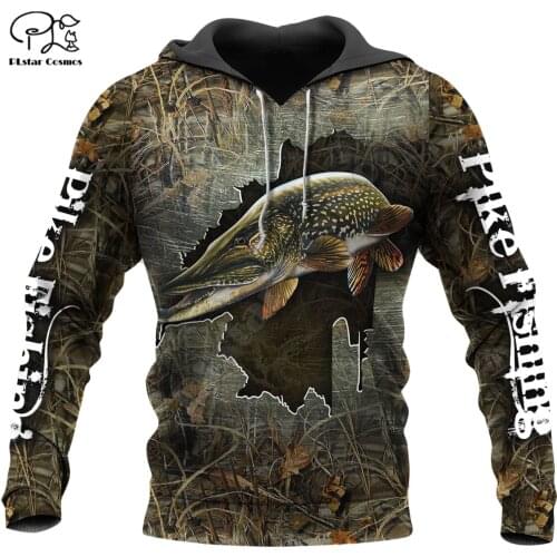 Animal Cool Pike Fishing hoodies 3D printed Sweatshirt Hoodie Harajuku Autumn Streetwear women foe men Casual Tracksuit