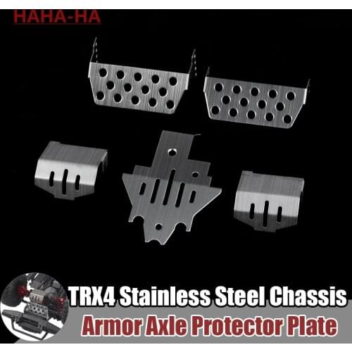TRX4 Stainless Steel Chassis Armor Axle Protector Plate for 1/10 RC Crawler TRAXXAS TRX-4