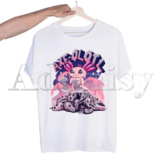 Axolotl Funny T Shirt Men New Casual Short Sleeve Tshirt Homme Manga Unisex T-shirt Tees