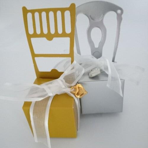 100pcs/lot Chair shape Gold Sliver Candy Box Favor Gift Box Wedding Box Baby Shower Boxes wedding favors and gifts