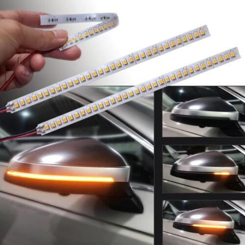 2Pcs Car Sequential 12V LED Side Mirror Turn Signal Lights Warning Strip Tape