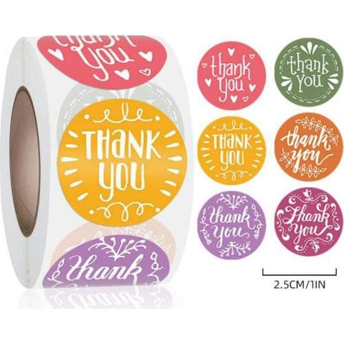 500pcs Thank You for Supporting My Small Business Stickers 1'' Cute Round Floral Appreciation Labels for Shops Homemade Crafts
