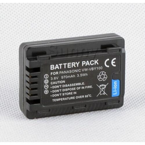 Battery Pack for Panasonic VW-VBY100, VW VBY100, VW-VBY100E-K and HC-V130,HC-V130K, HC-V201,HC-V201K, HC-V110,HC-V110K Camcorder
