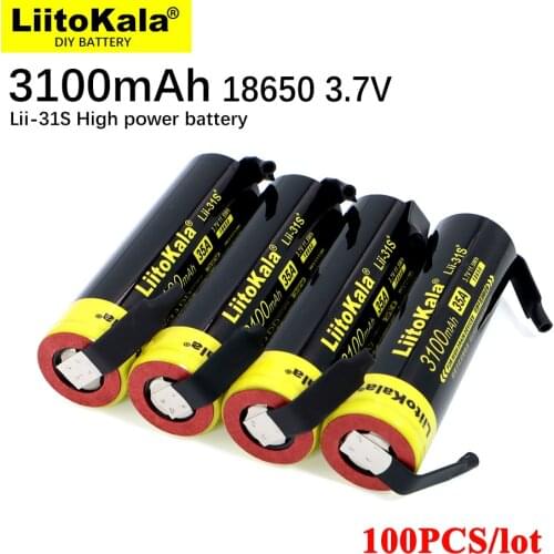 1-10 PCS New LiitoKala Lii-31S 18650 Battery 3,7 V Li-Ion 3 100mA 35A Power Battery for high drain devices + DIY nickel