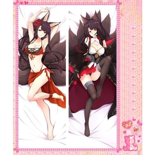 Anime Cartoon Azur Lane Bolster Hugging Peach Skin 2 Way Pillow Case Pillow Cover Pillowcase Gift 17076