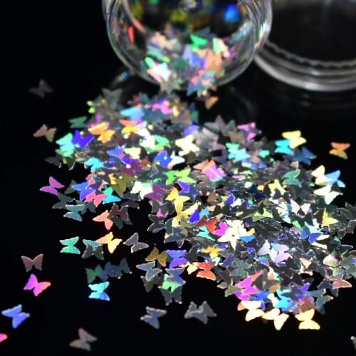 Splarkly Laser Butterfly Nail Sequin Acrylic Paillettes Holographic Nail Sparkle Glitter Sheets Tips Nail Art Decoration